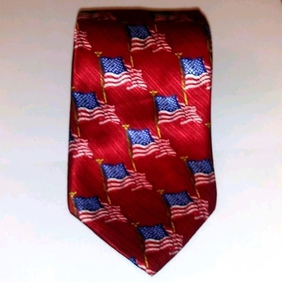 Saville Row American Flag 100% Silk Necktie 🇺🇸 Like New ! - Picture 1 of 6